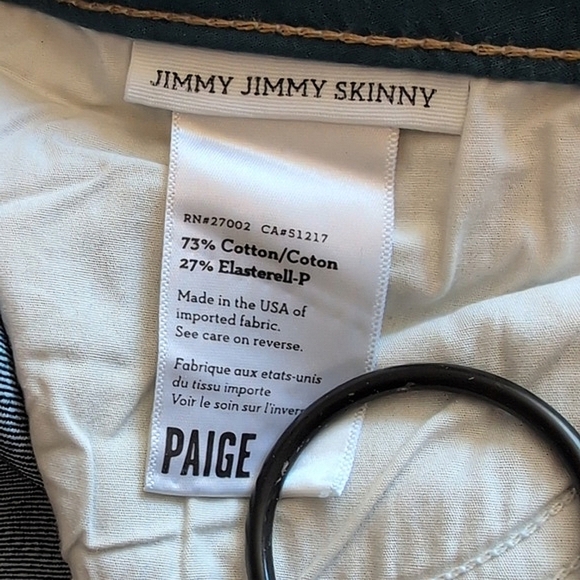 PAIGE Womens 32 Jimmy Jimmy Skinny Cropped Jeans Dark Denim Casual Classic - Picture 8 of 8